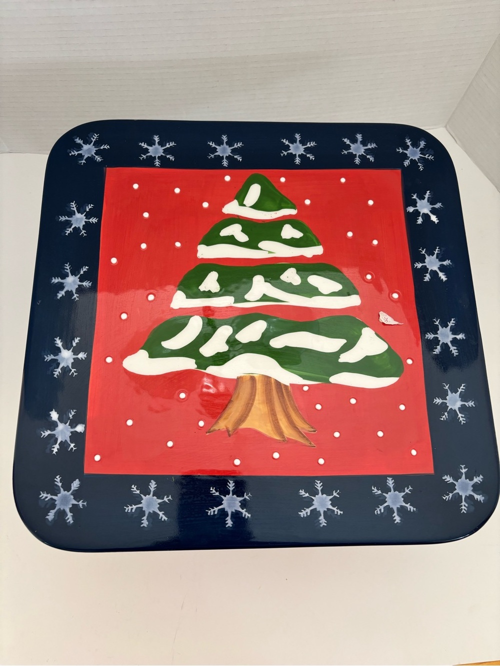 ZRIKE Everyday NORDIC PATTERN Footed Cake Plate